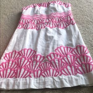 Lilly Pulitzer pink embroidered scalloped dress
